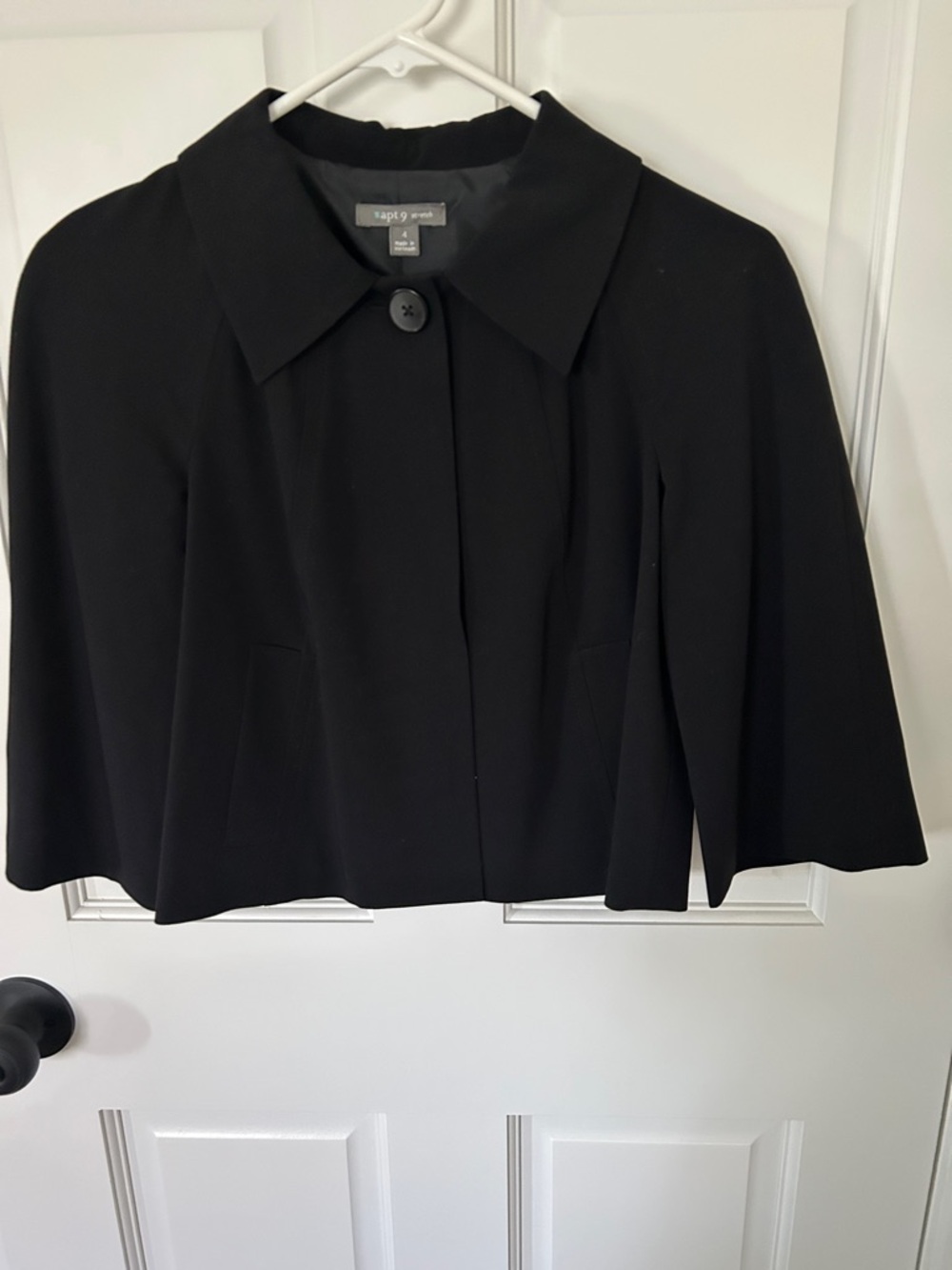 Apt. 9 Black Button-Front Collared Jacket
